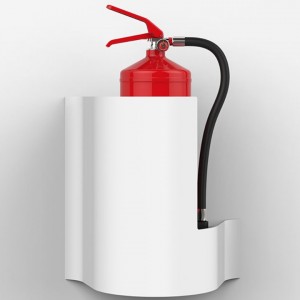 Commander Wave White Wall Extinguisher Stand